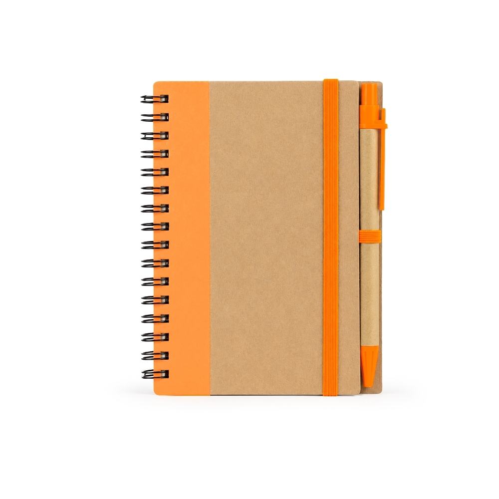 Caderno Ecológico com Caneta em Papel Kraft 70 Folhas 14,4x11cm