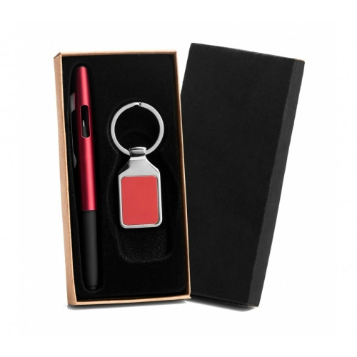 Conjunto Caneta ABS e Chaveiro Metal 14,1x0,9cm