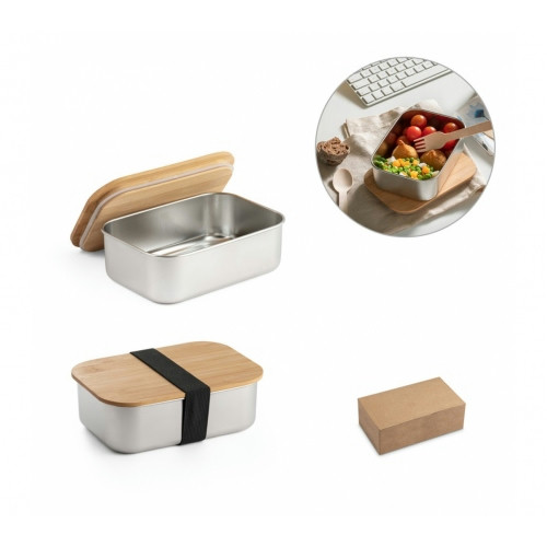 Marmita em Aço Inox e Bambu 800ml