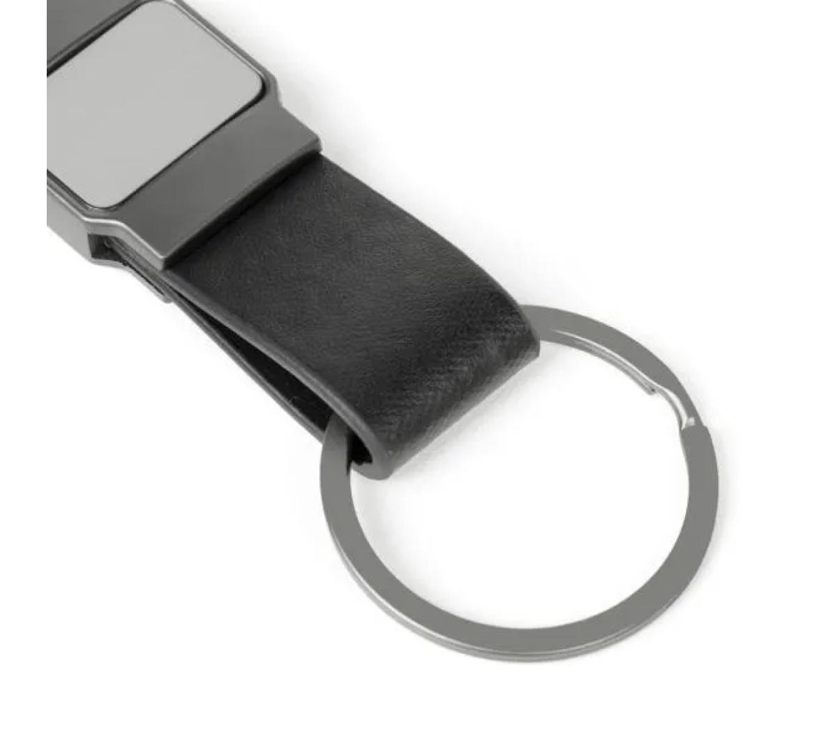 Chaveiro Mosquetão em Metal e PU Preto