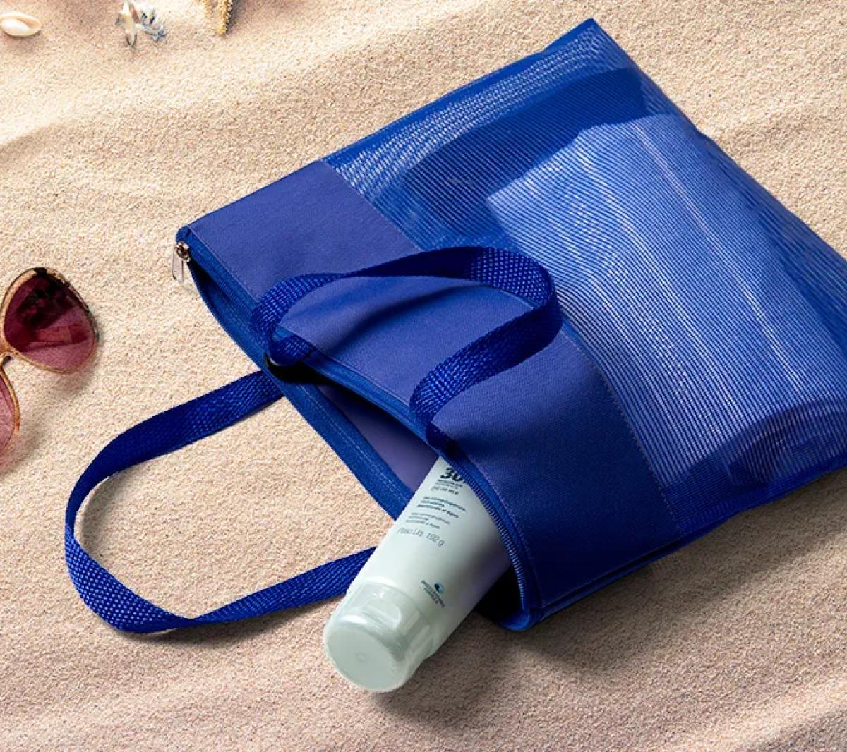 Sacola de Mão em Nylon 600 e Tela Sanet com Zíper