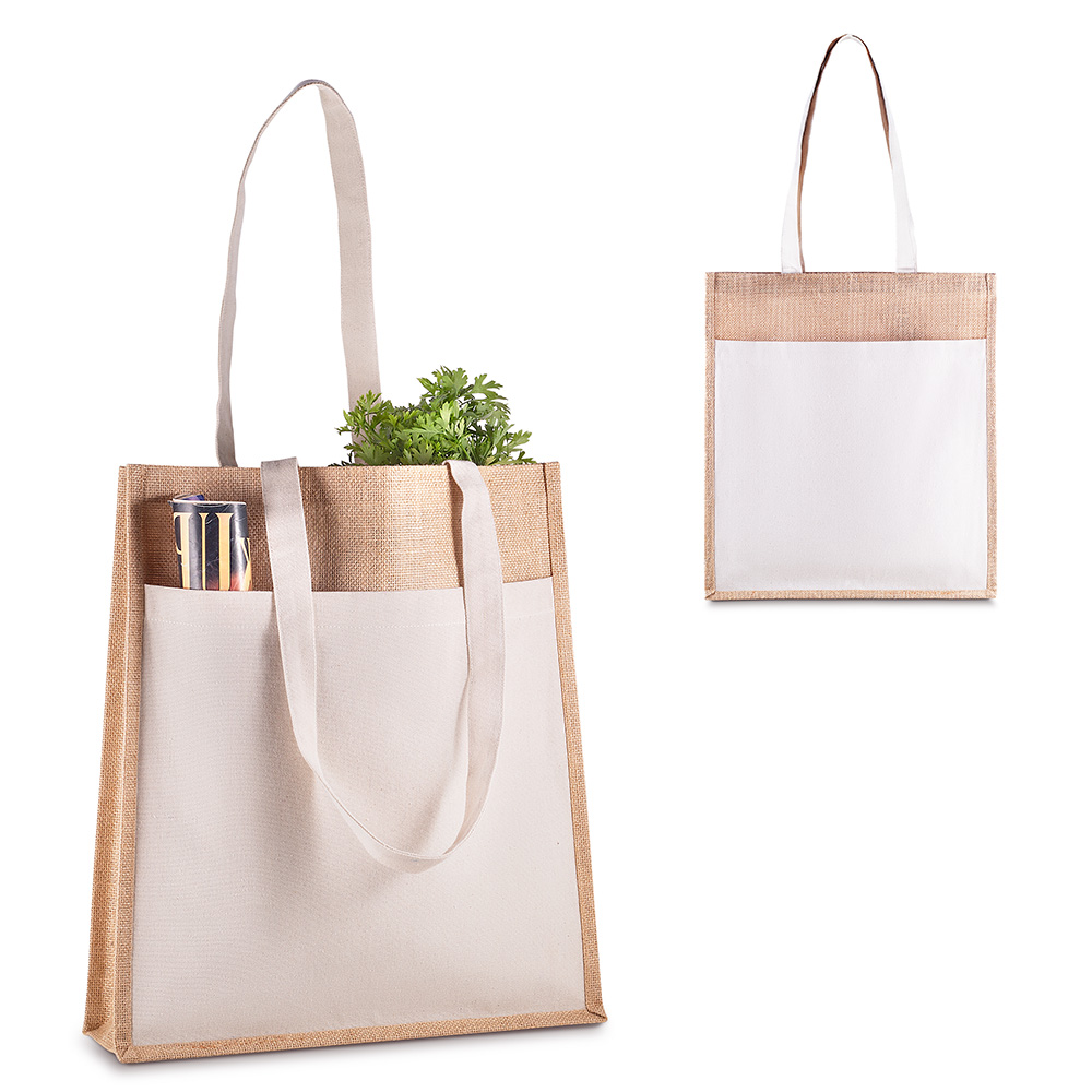 Sacola Juta 360g/m² com Bolso Frontal 41x35cm