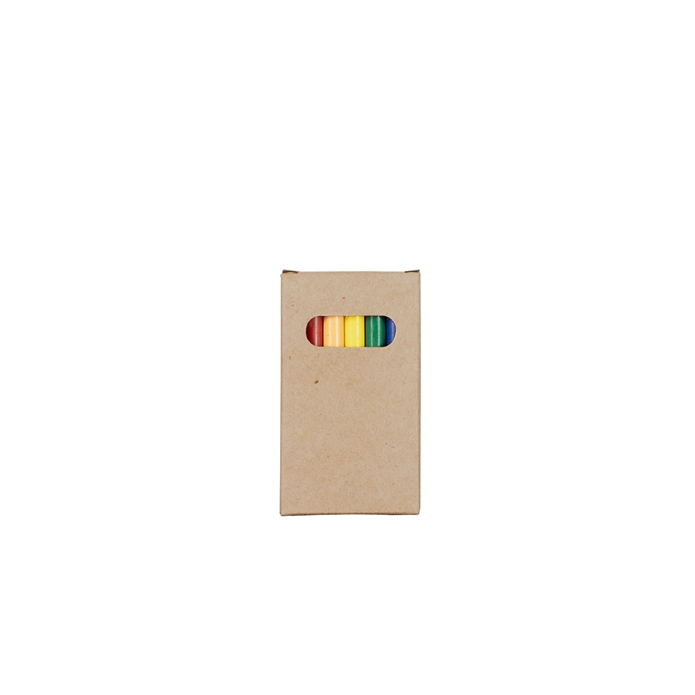 Kit Giz de Cera Papel Kraft 6 Cores 9,3x5,4cm