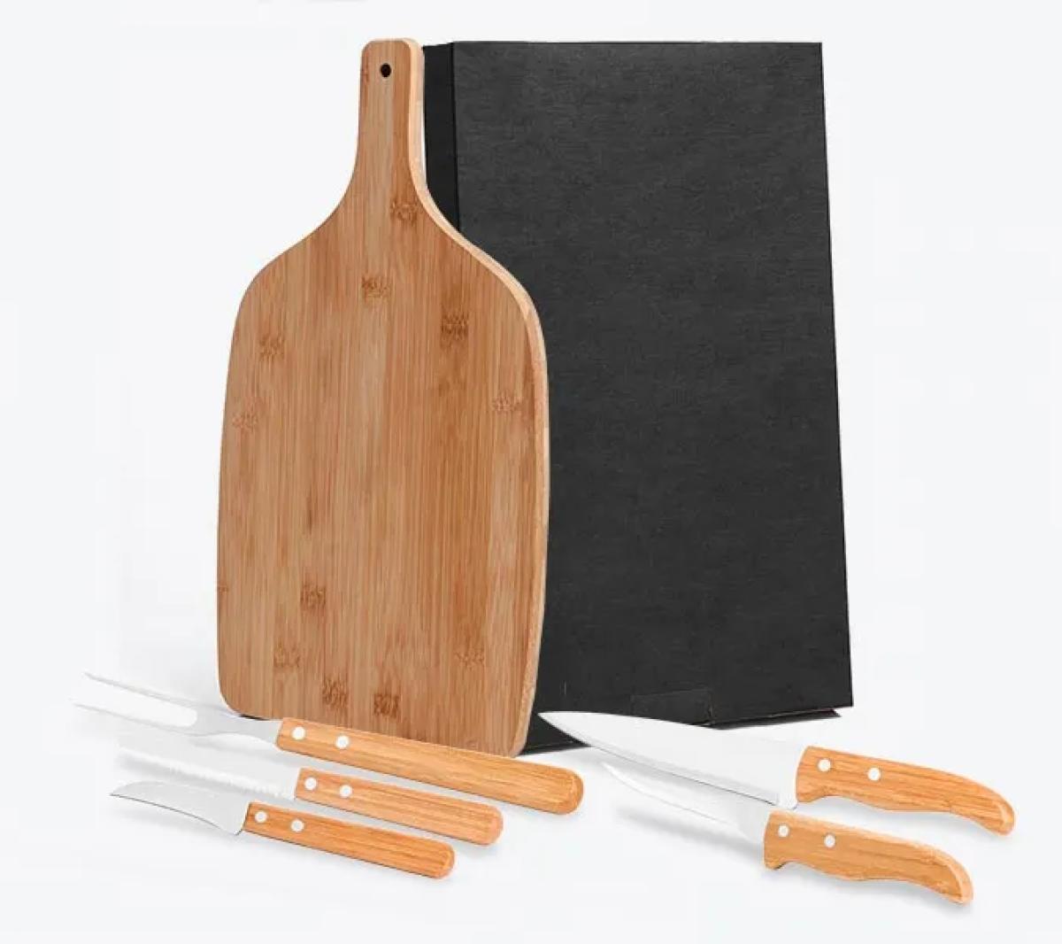 Conjunto para Cozinha em Bambu/Inox 6 Peças