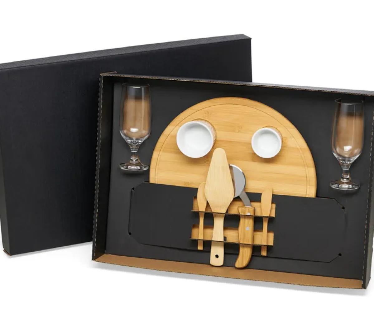 Kit para Pizza e Cerveja 9 Peças Bambu