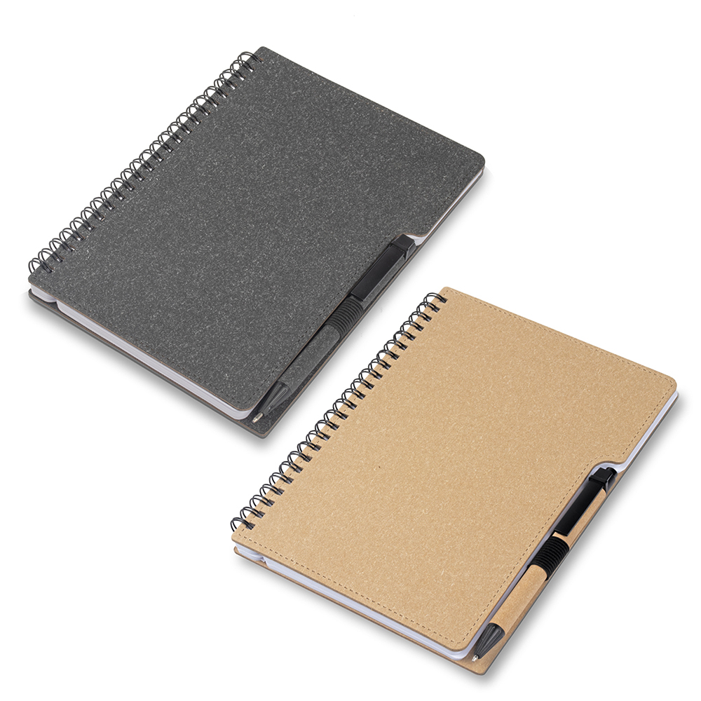 Caderno Ecológico Papelão Reciclável com Caneta Pautado