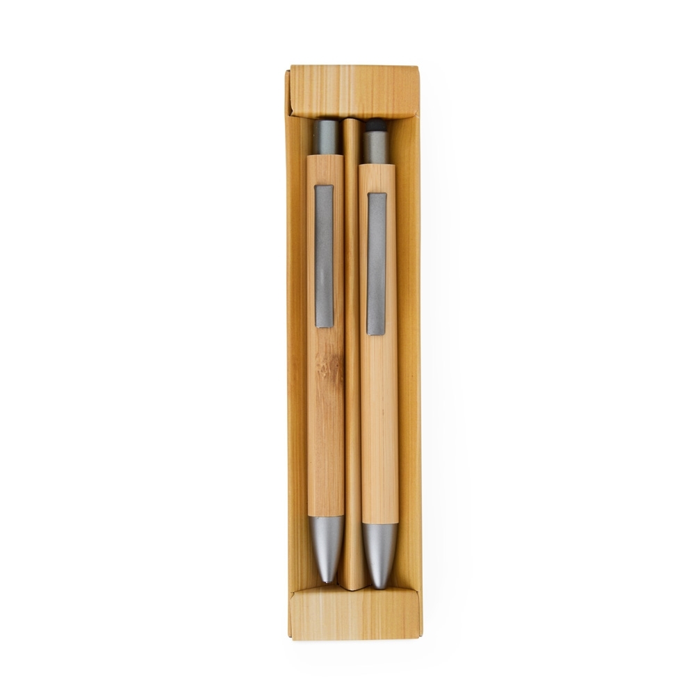 Kit Caneta Touch e Lapiseira Bambu Ecológico