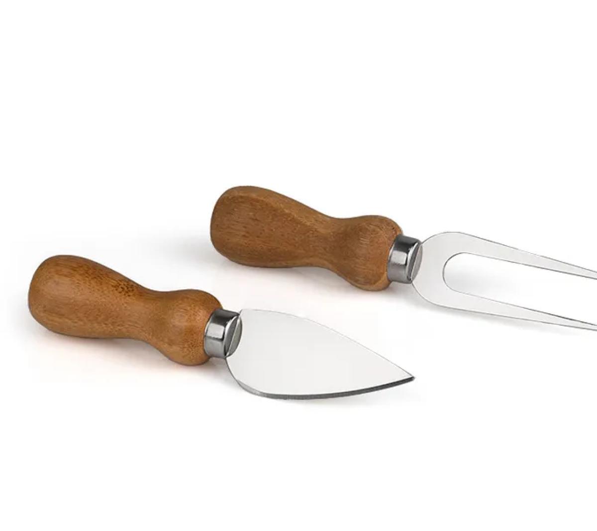 Conjunto para Queijo Inox e Bambu 2 Peças