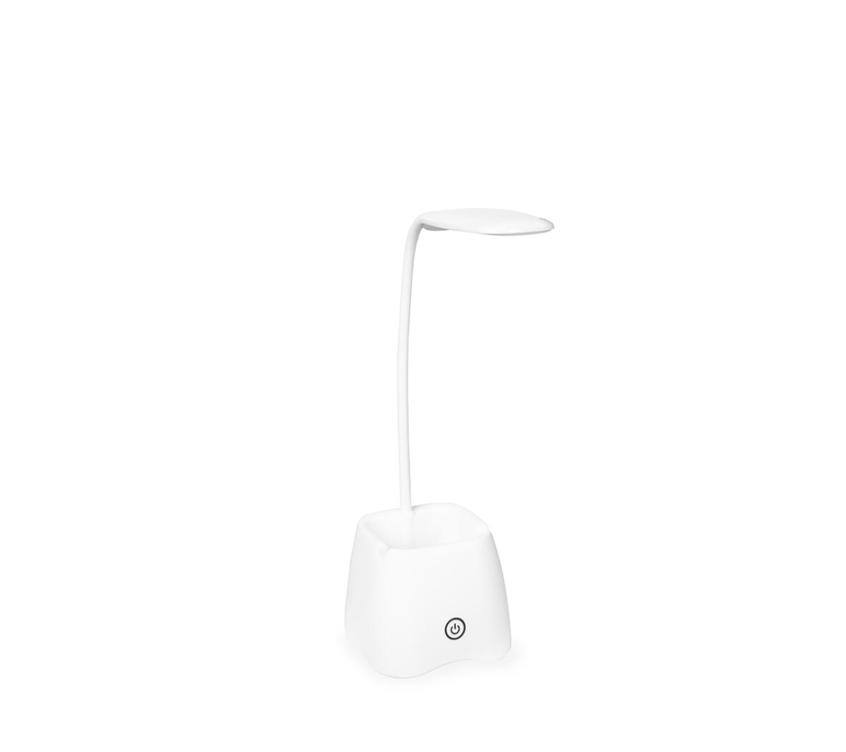 Luminária de Mesa Plástica Recarregável com Porta