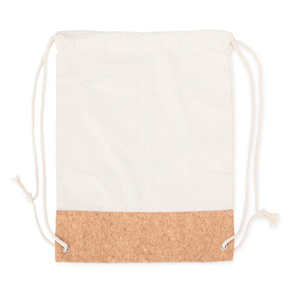 Mochila Saco Lona e Cortiça 39x33cm