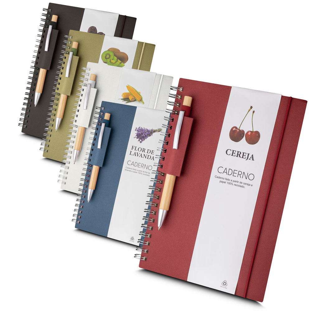 Caderno de Anotações Papel Reciclado 70 Folhas Pautadas 21x15cm