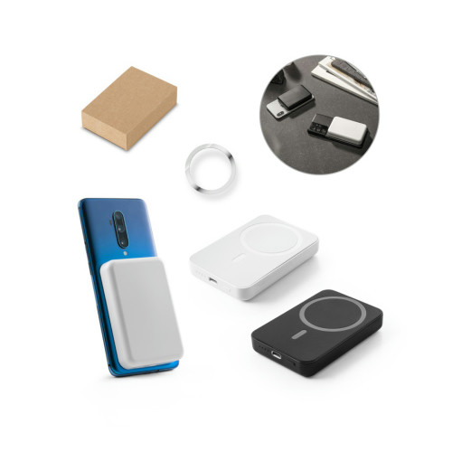 Bateria Portátil ABS 5000mAh Magnética Sem Fio 9,6x6,4cm