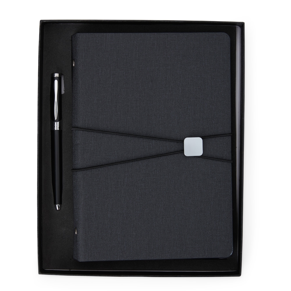 Kit Executivo Caderno Fichário e Caneta Metálica 96 Folhas