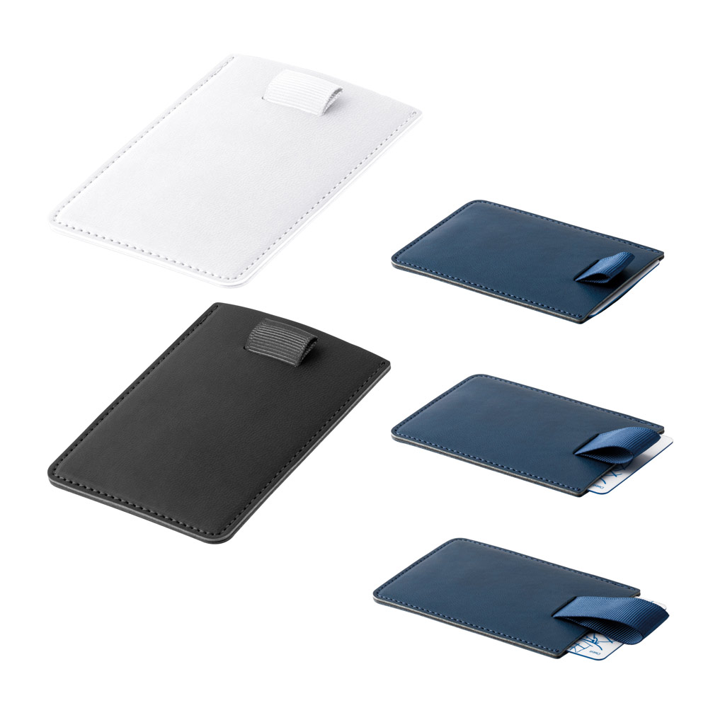 Porta-cartões em PU com bloqueio RFID Poliéster 92x65mm