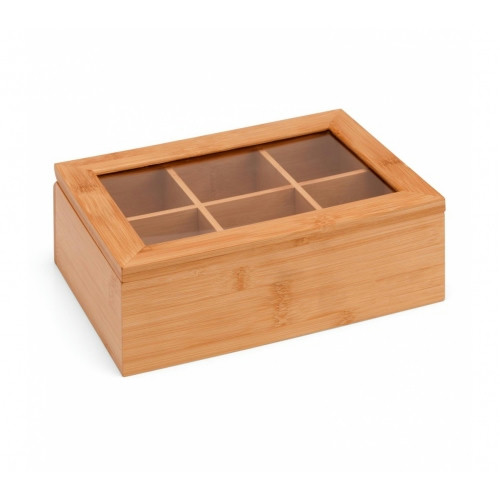 Caixa para Chás Bambu com 6 Divisões 25x17cm