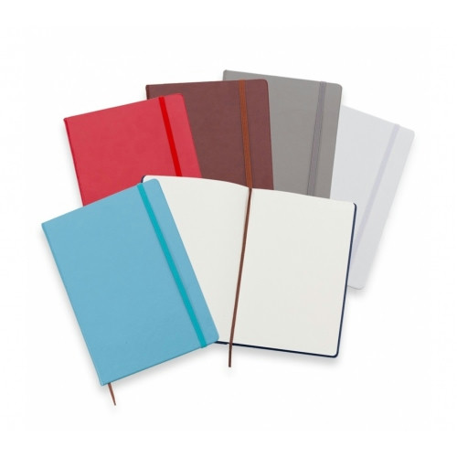 Bloco Moleskine Couro Sintético 21x14 cm 78 Folhas Sem Pauta