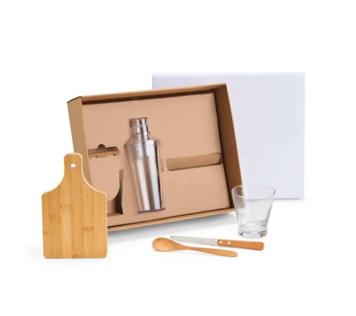 Kit para Caipirinha com Coqueteleira Bambu