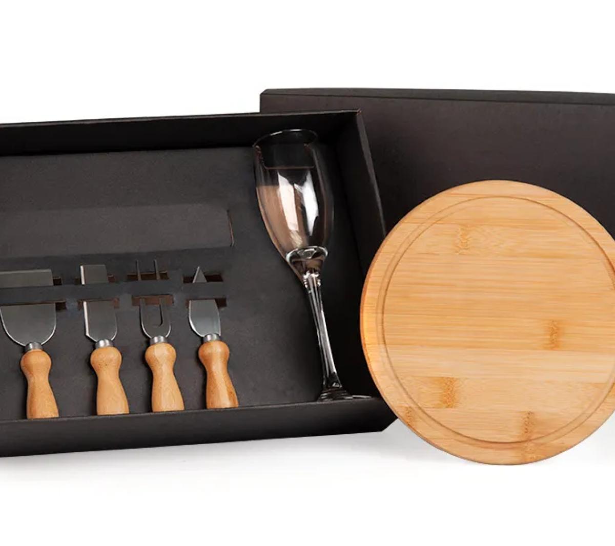 Conjunto para Queijo em Bambu 6 Peças