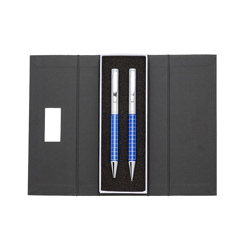 Kit Caneta e Lapiseira de Metal Acionamento por Giro