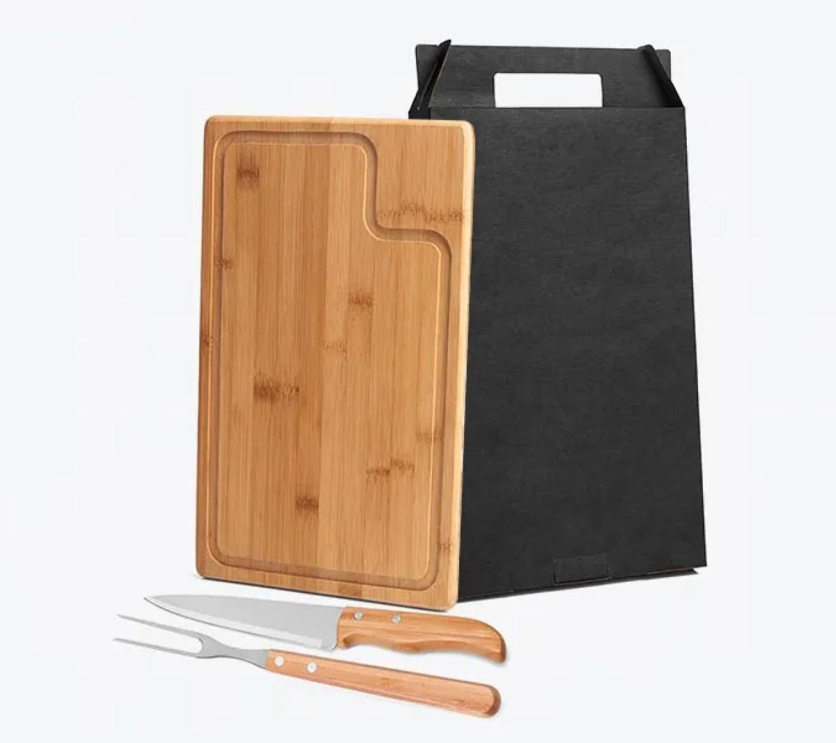Conjunto para Churrasco em Bambu e Inox