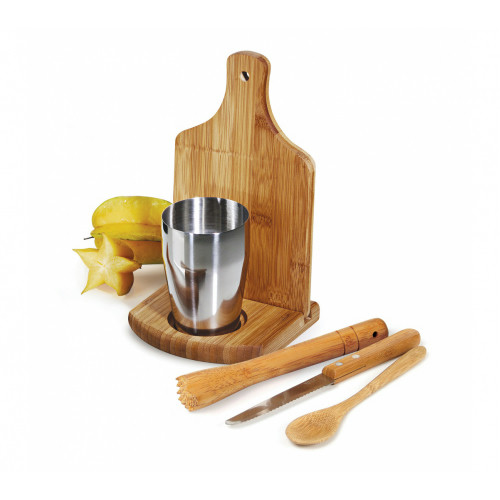 Kit Caipirinha em Bambu e Inox 350ml