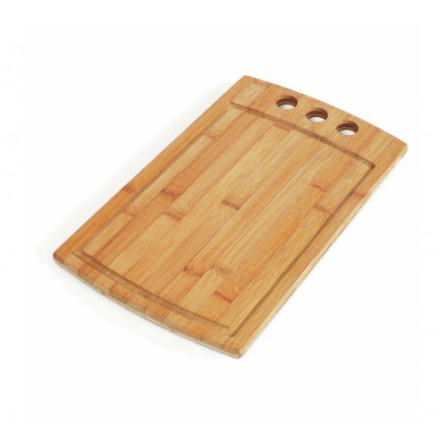 Tábua para Churrasco Bambu com Sulco e Furos 370x230mm