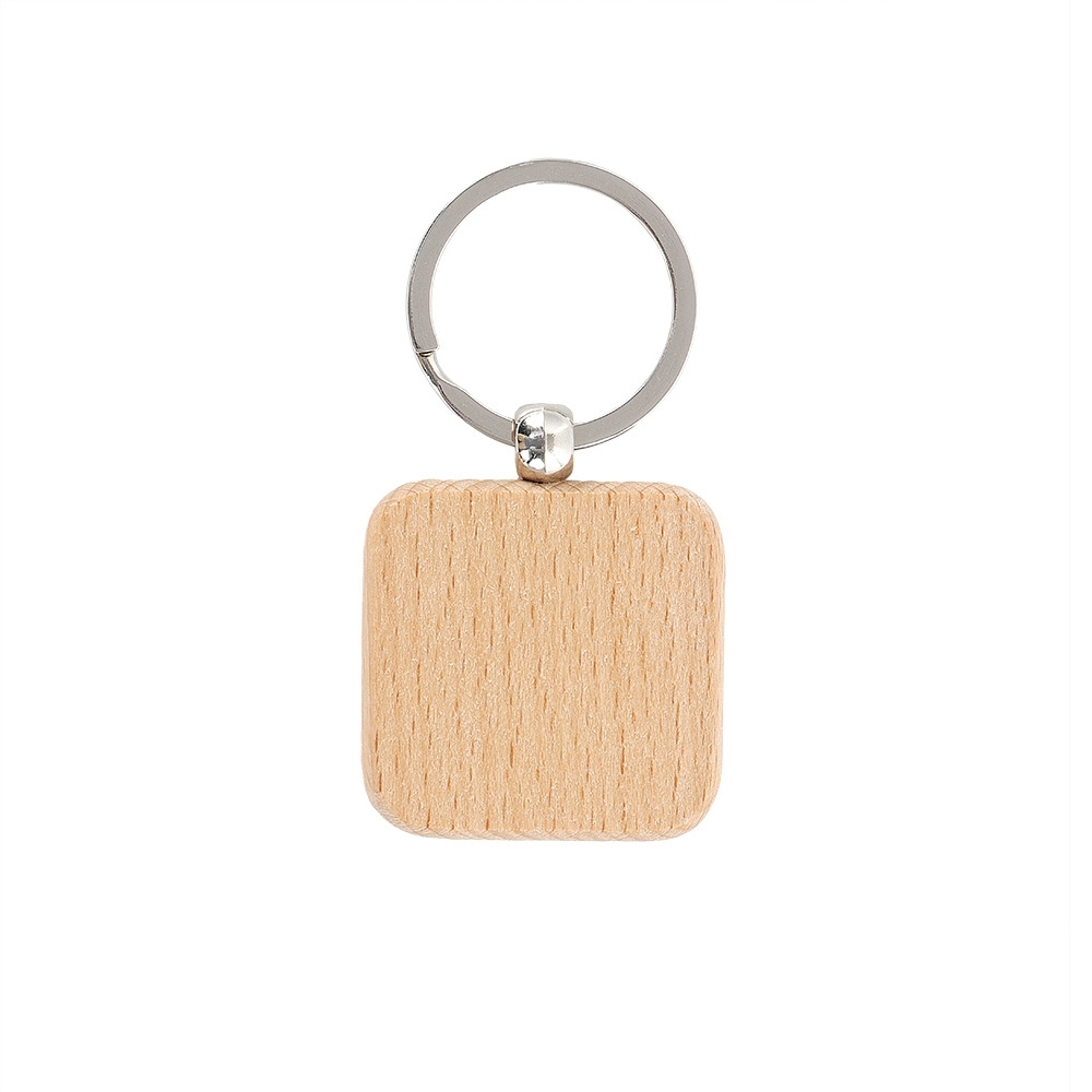 Chaveiro Madeira Quadrado 3,5 cm