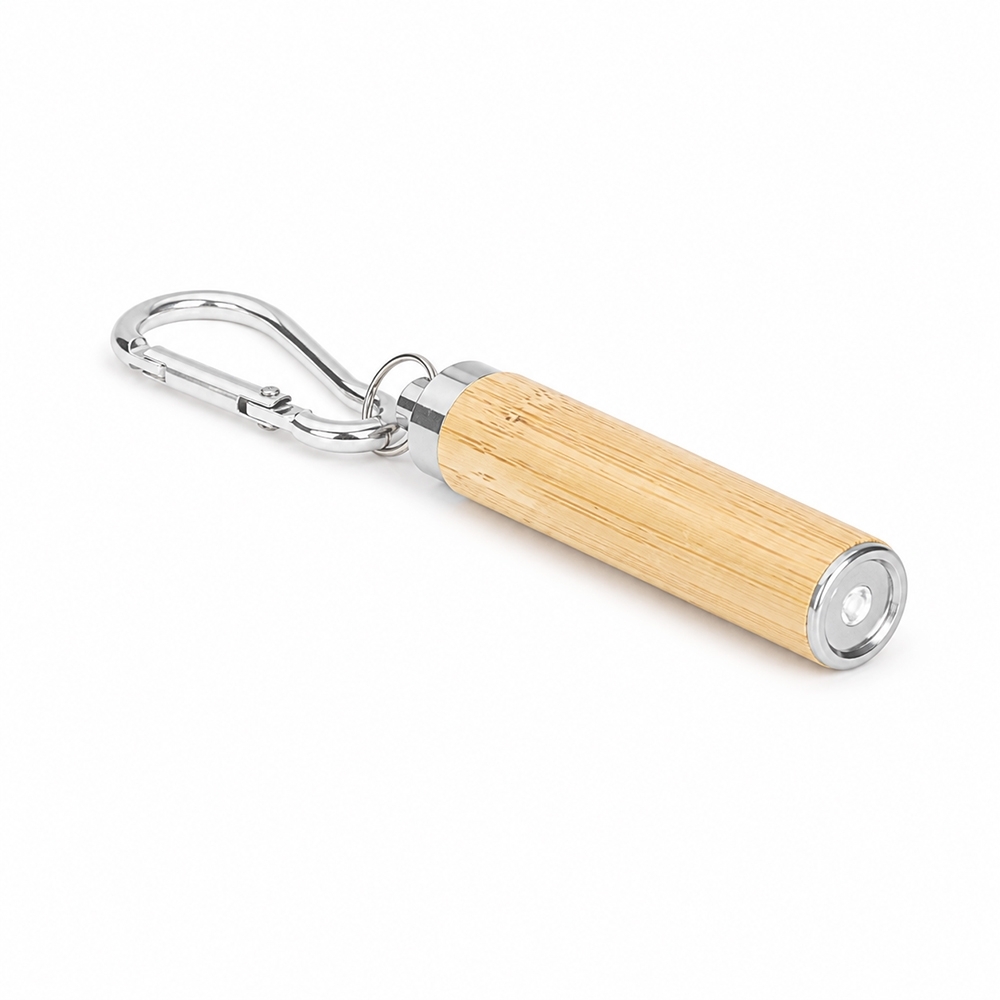 Lanterna Bambu LED com Mosquetão 12,5cm