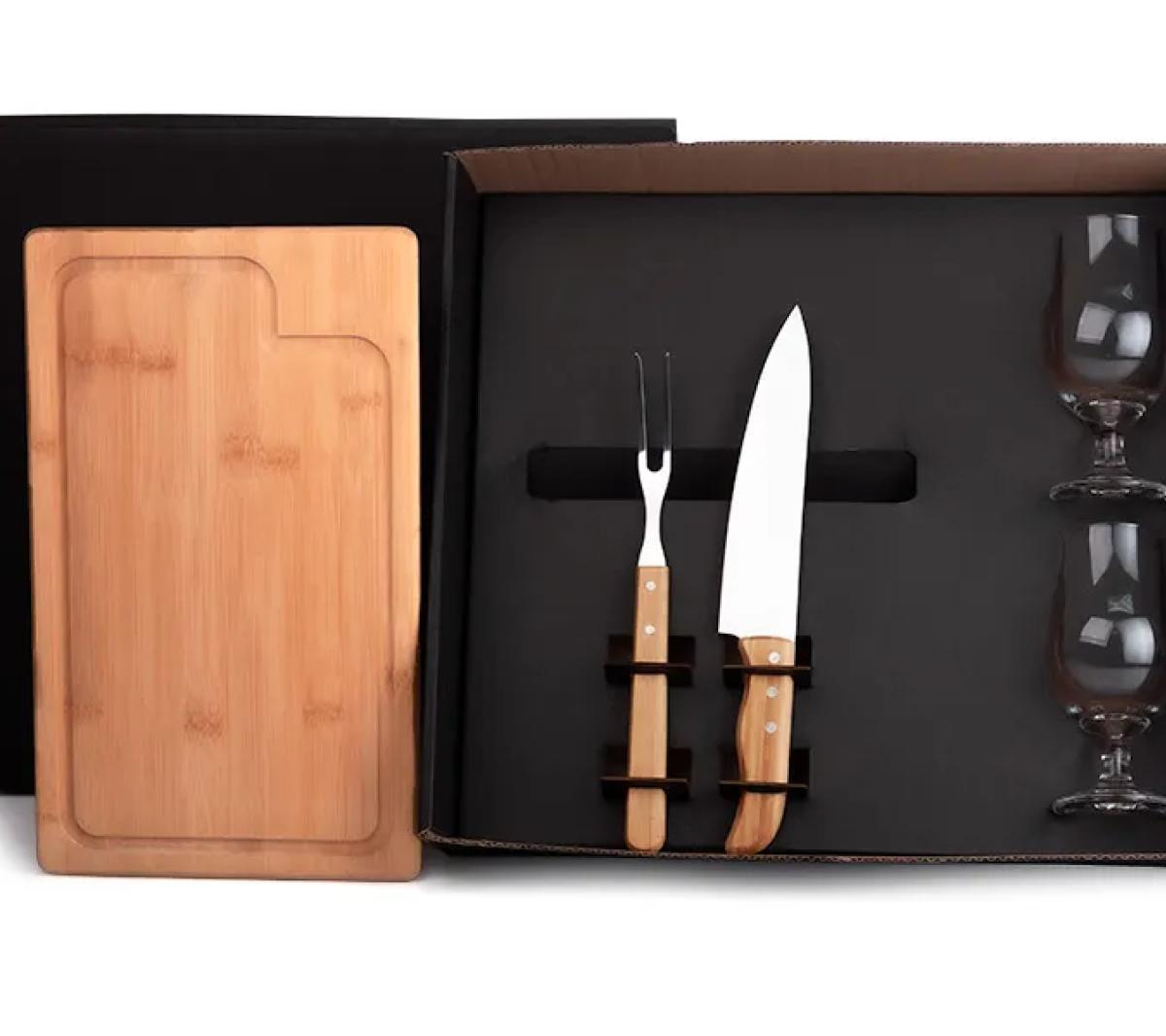 Kit Churrasco e Cerveja Bambu e Inox