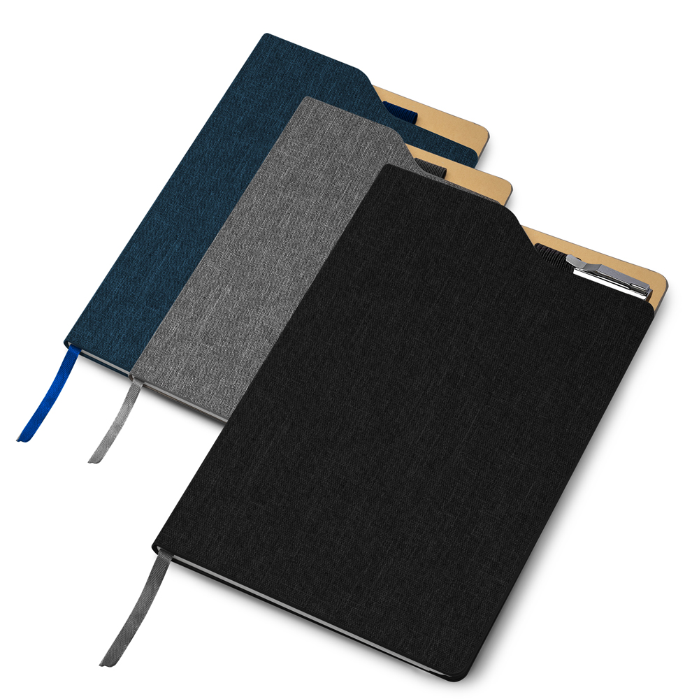 Caderno Capa Dura em Tecido 21x14cm Pautado 80 Folhas