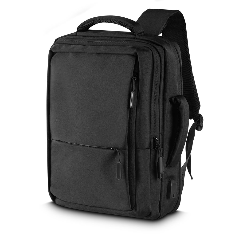 Mochila Pasta Poliéster com USB e Engate para Mala 47x37cm