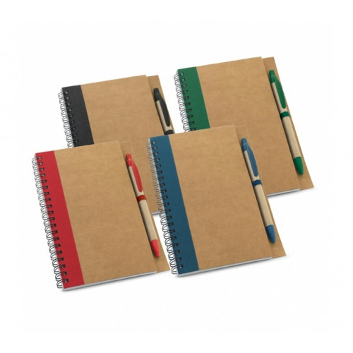 Bloco Capa Dura Kraft + Caneta Esferográfica 130x177mm 60 Folhas