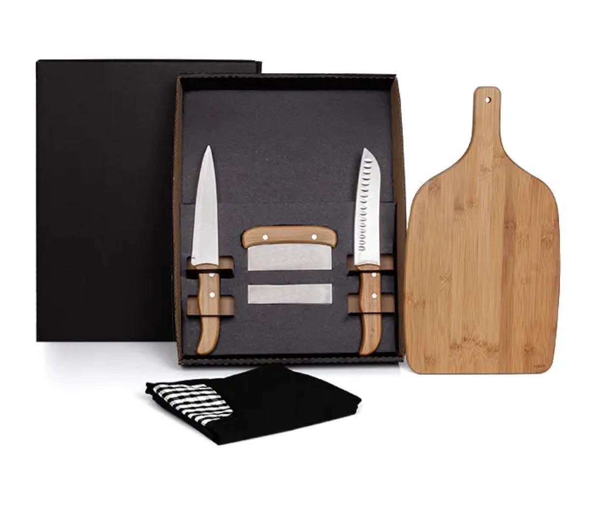 Kit para Cozinha Bambu e Inox