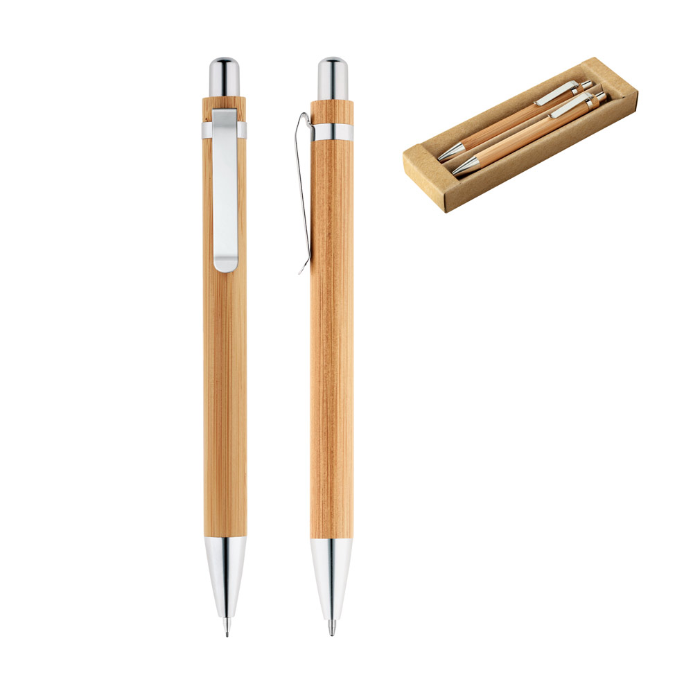 Conjunto de Esferográfica e Lapiseira Bambu 11x138mm