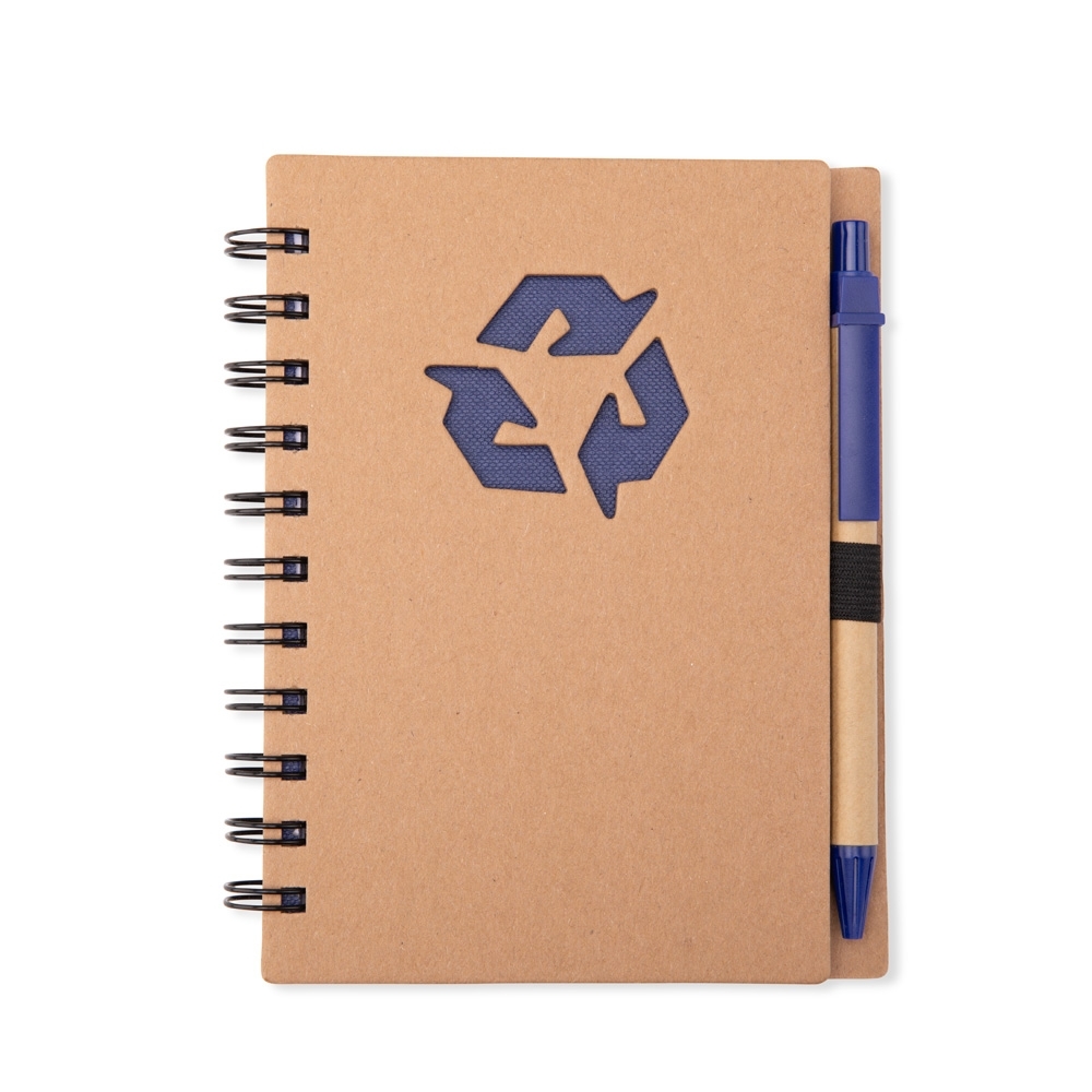 Caderno Ecológico Papel Kraft Pautado c/ Caneta Papelão 16x12,7cm
