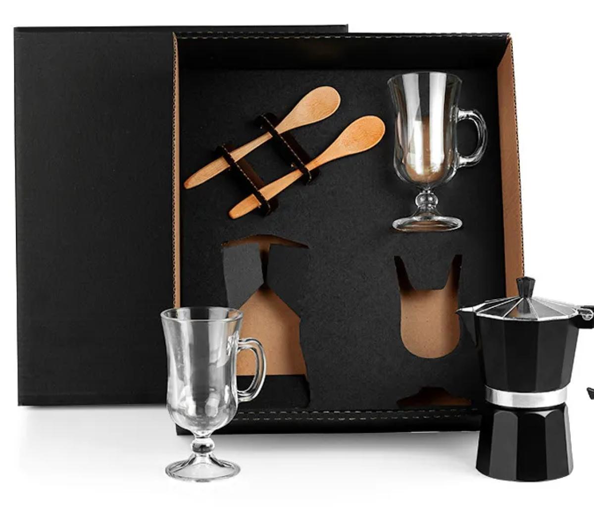 Kit Café Cafeteira Italiana Alumínio 5 Peças 395x347mm