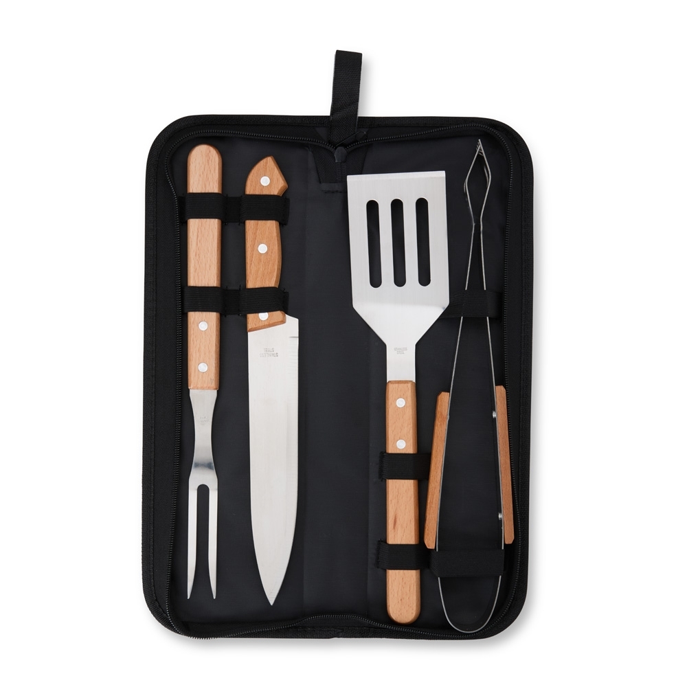 Kit Churrasco Aço Inox 4 Peças