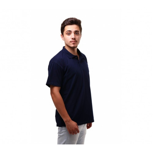 Camisa Polo Malha Piquet PA Azul Escuro Poliéster