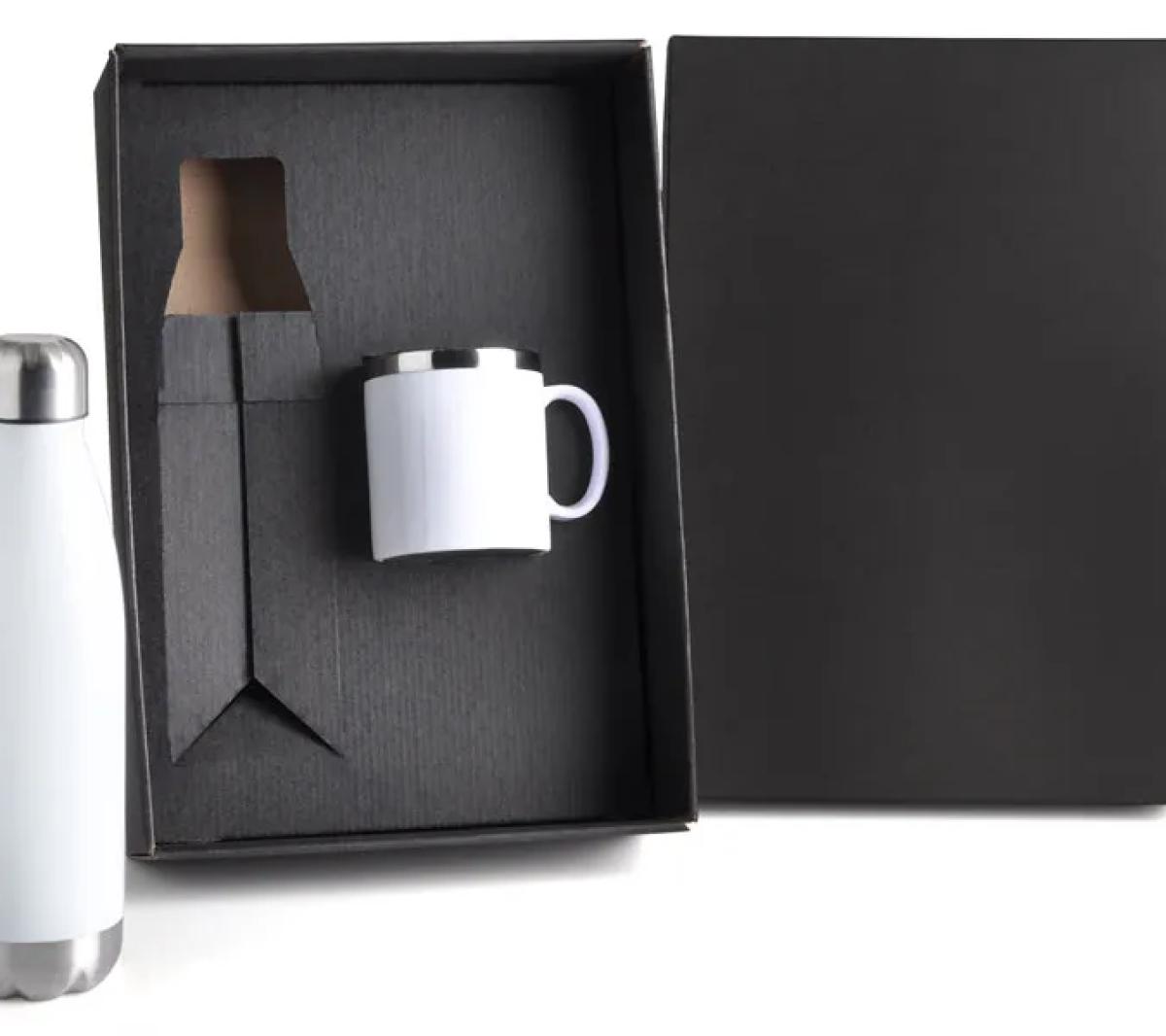 Kit Garrafa e Caneca Aço Inox 700ml