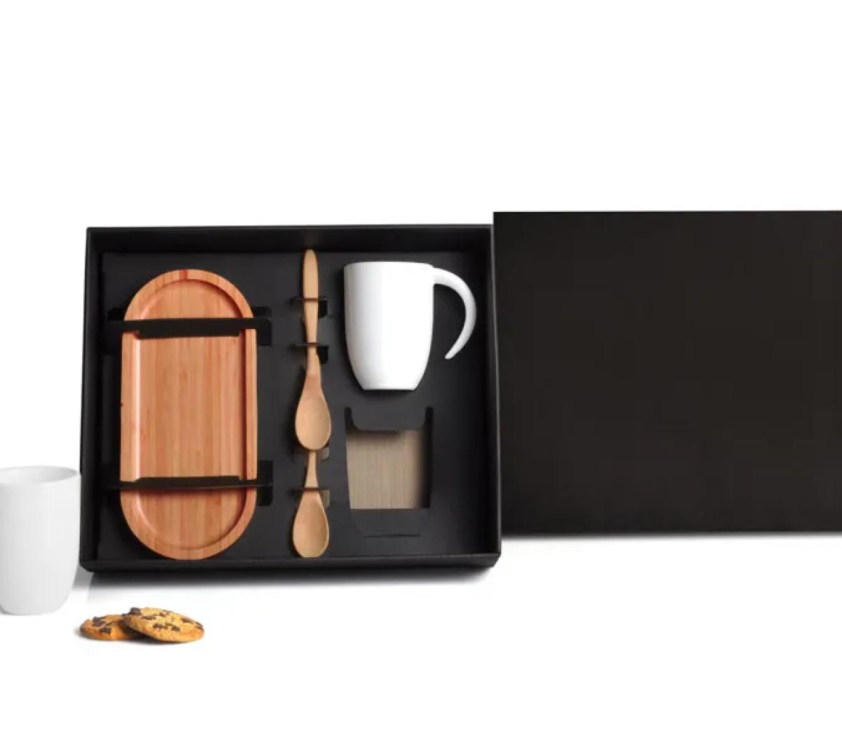 Kit Café/Chá em Bambu e Cerâmica 350ml