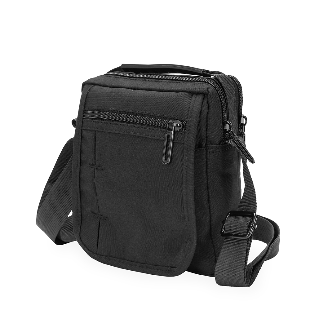 Bolsa de Ombro em Nylon Impermeável com Bolso Frontal 18,5x14cm