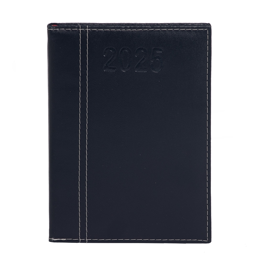 Agenda Diária 2025 em Couro Sintético 19,9x14,6cm