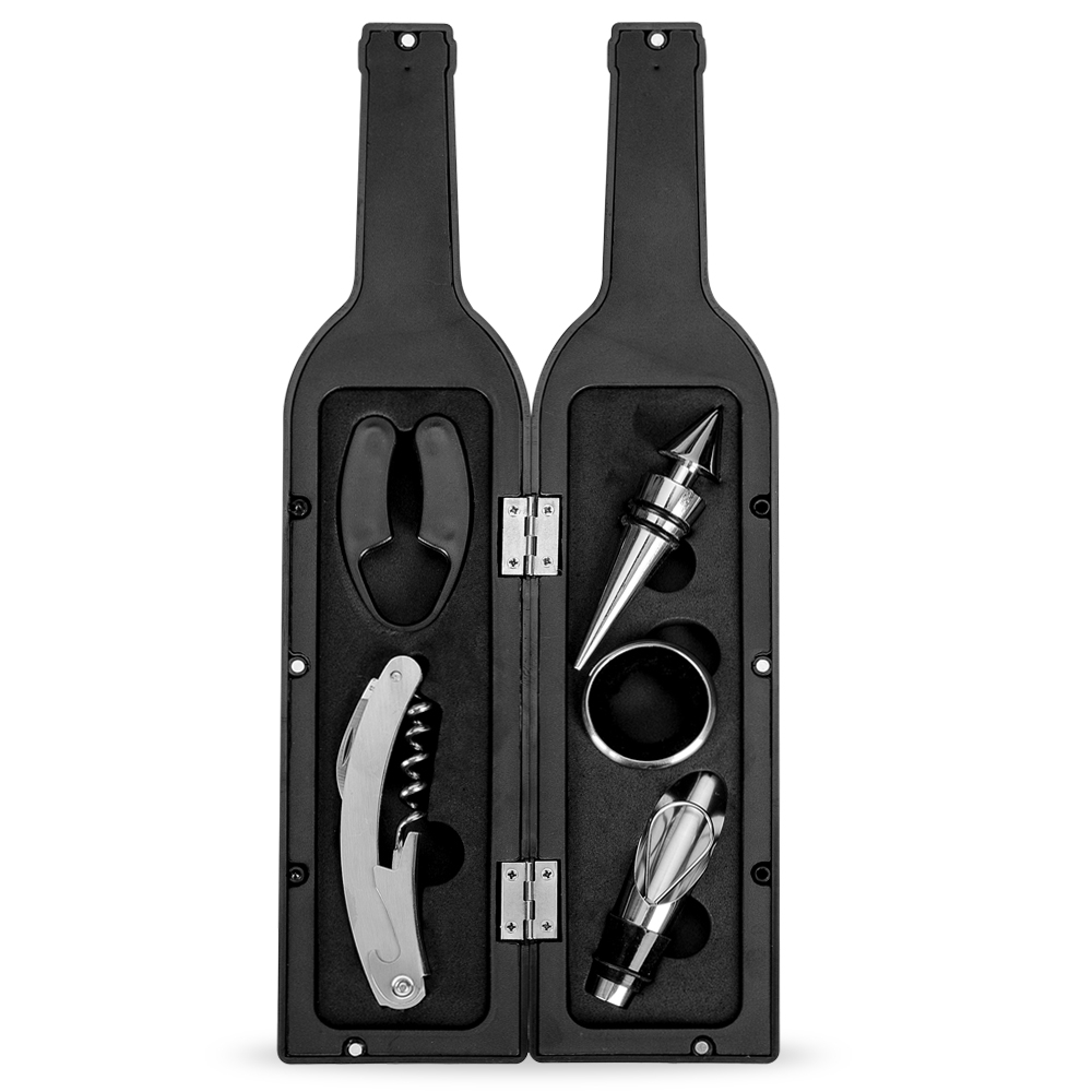 Kit Vinho Plástico 5pçs Formato Garrafa