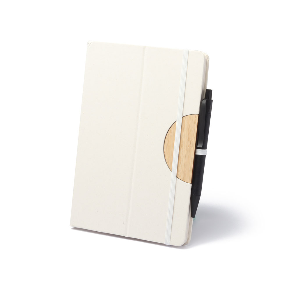 Caderno com Capa Reciclada e Suporte para Smartphone Bambu