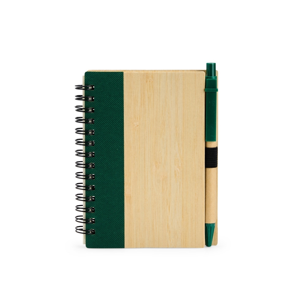 Caderno Espiral Bambu com Caneta 14x10,5cm 70 Folhas