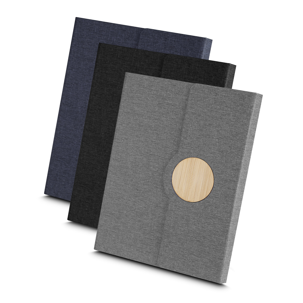 Caderno de Anotações Tecido rPET 80 Folhas Pautadas Ø16cm