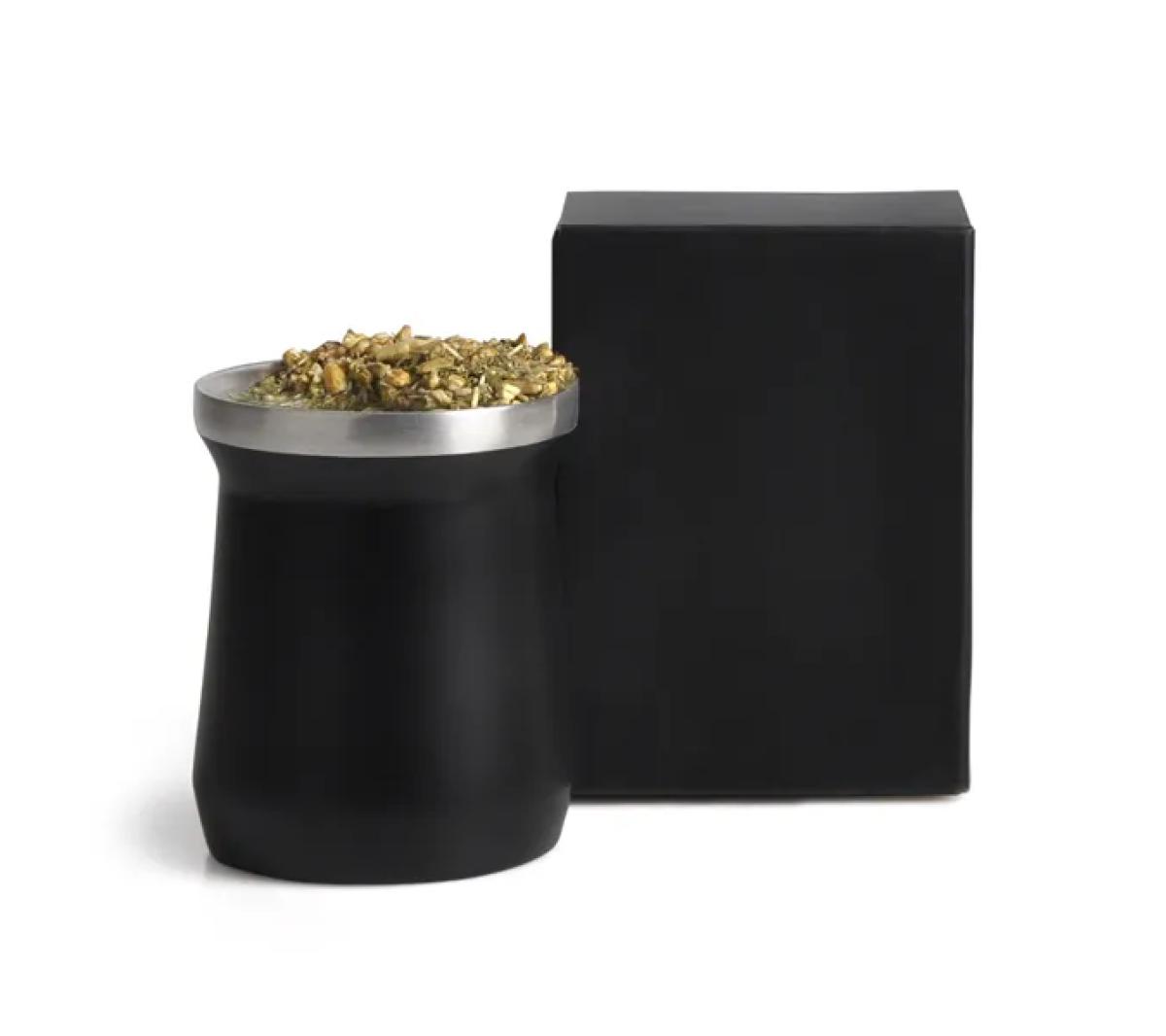 Cuia Térmica em Aço Inox Preto 300ml