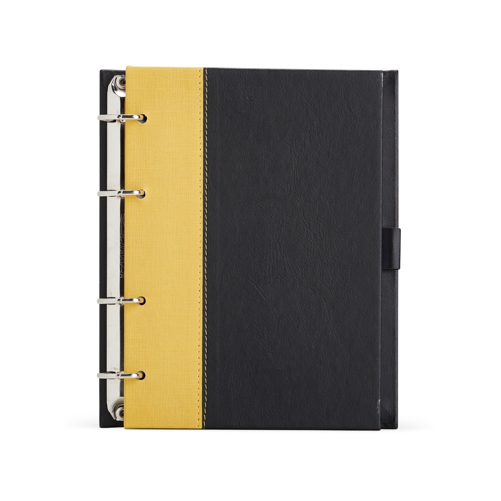 Caderno Fichário Couro Sintético 100 Folhas