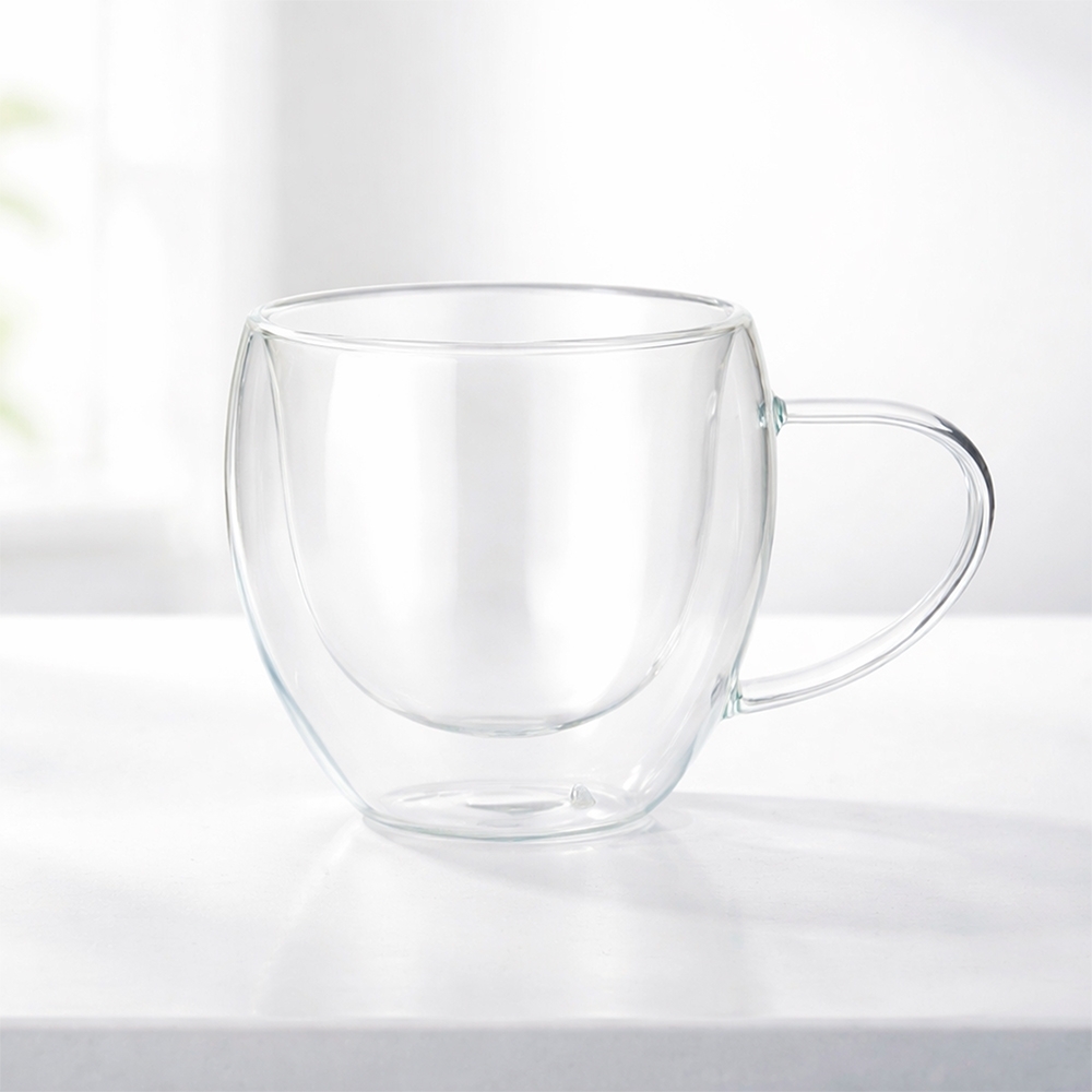 Xícara de Vidro Parede Dupla 160ml