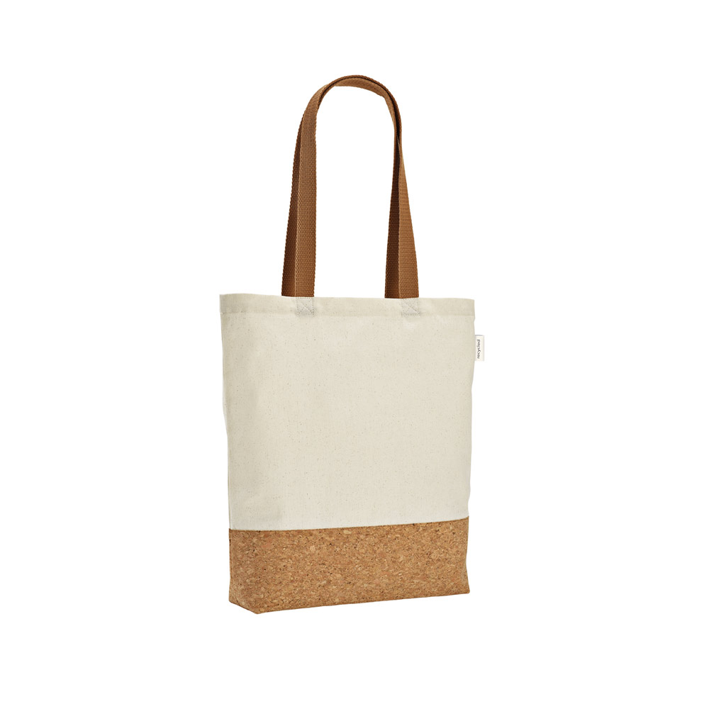 Sacola Algodão e Poliéster Reciclado com Fundo Cortiça 380x400mm